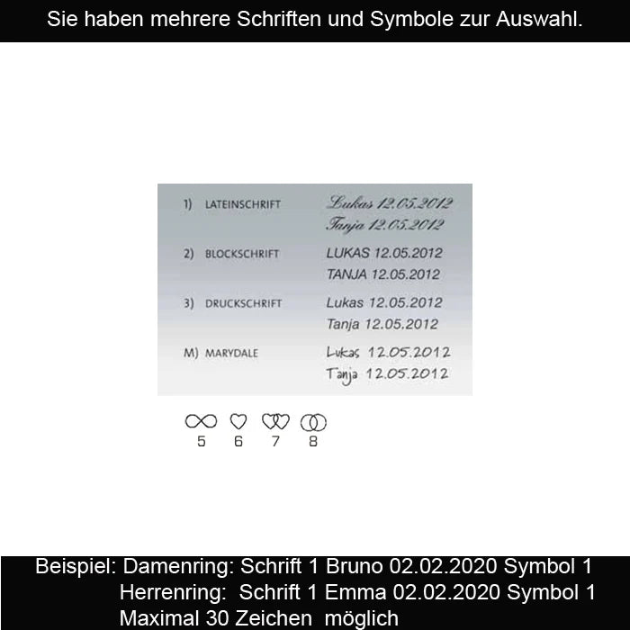 Gravurinfos für Nowotny Collection Ruesch Eheringe  86/10050-86/10060