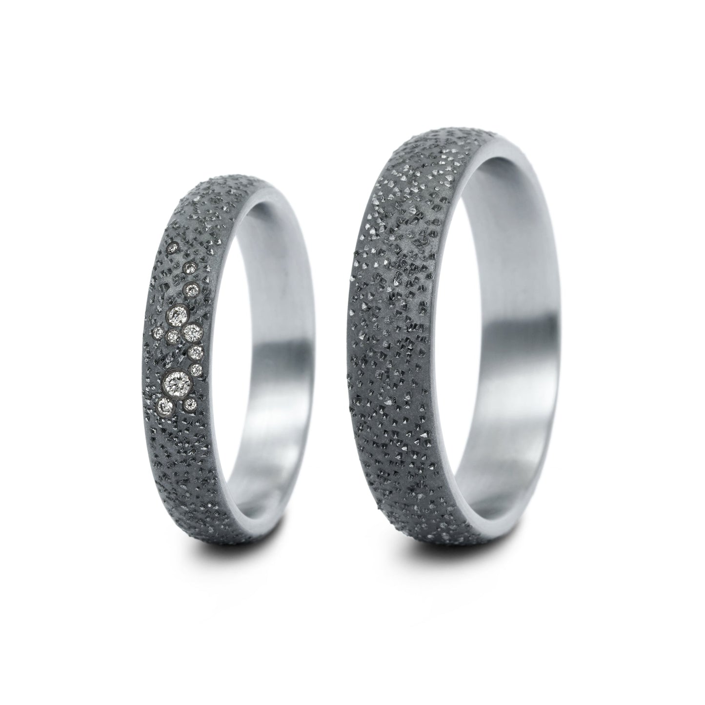 Tantalum Magic Eheringe Sand P1 12 Brill. 0,043ct.