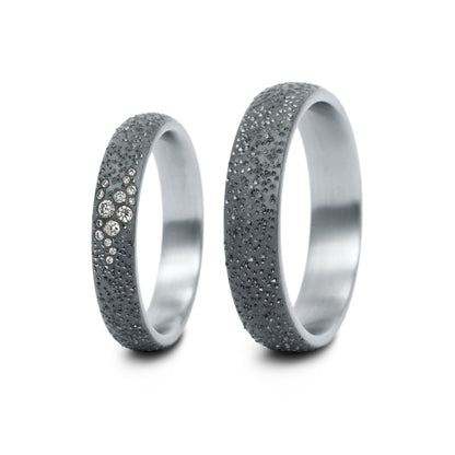 Produktbild: Tantalum Magic Tantal Eheringe Sand P1 15 Brill. 0,076ct.