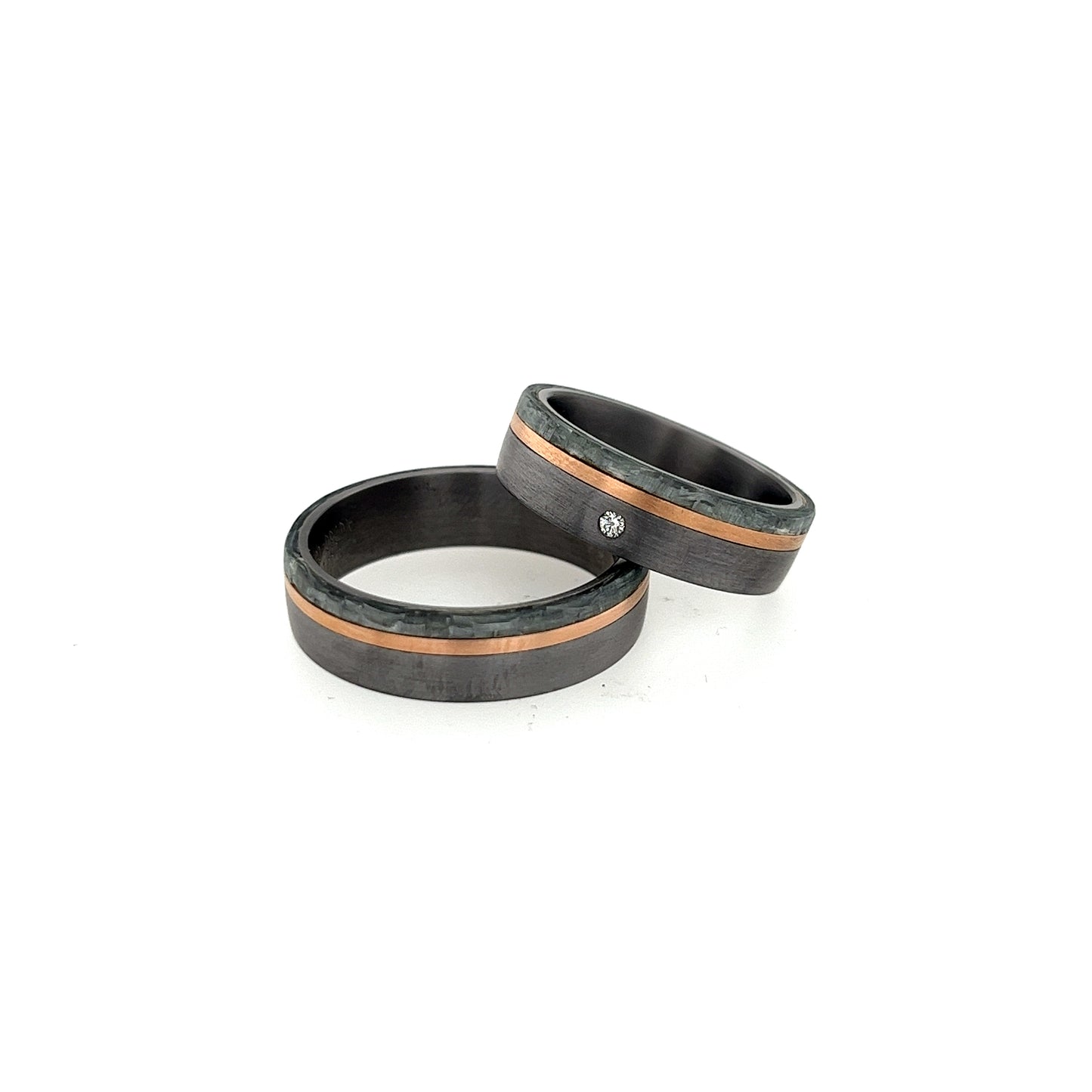 Tantal-Carbon-Rotgold Ringe