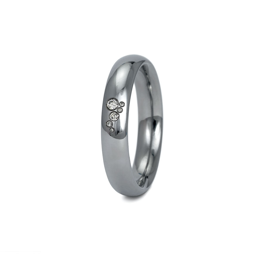 Produktbild: Tantal Trauringe P1 Poliert 4+5 mm 6 Brill. 0.029ct.
