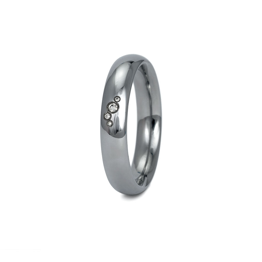 Produktbild: Tantal Trauringe P1 Poliert 4+5 mm 4 Brill. 0.019ct.