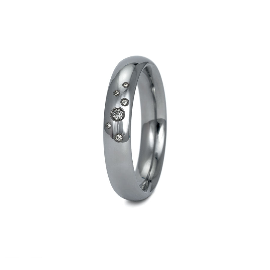 Produktbild: Tantal Trauringe P1 Poliert 4+5 mm 6 Brill. 0.043ct.