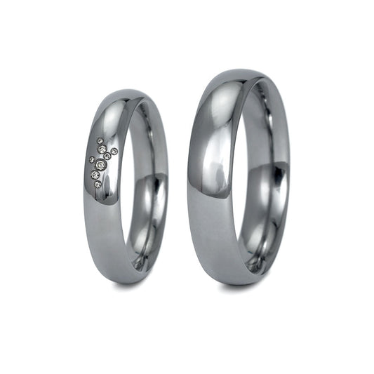 Produktbild: Tantal Eheringe P1 4+5 mm mit 6 Brill. 0.023ct.