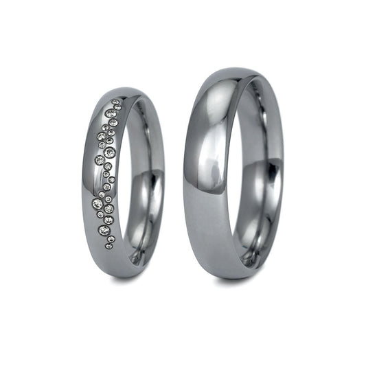 Produktbild: Tantal Eheringe P1 4+5 mm Poliert 24 Brill. 0.075ct.