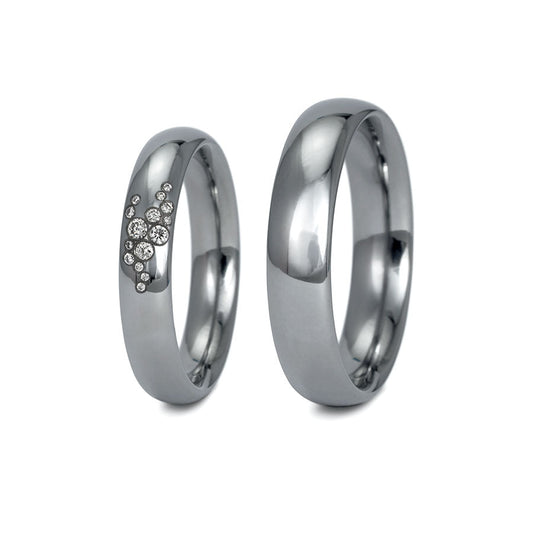 Produktbild: Tantal Eheringe P1 4+5 mm Poliert 15 Brill. 0.076ct.