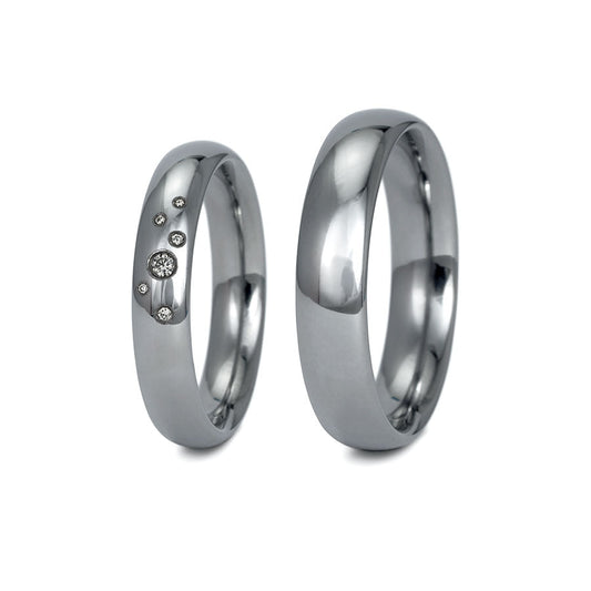 Produktbild: Tantal Eheringe P1 4+5 mm Poliert 6 Brill. 0.043ct.