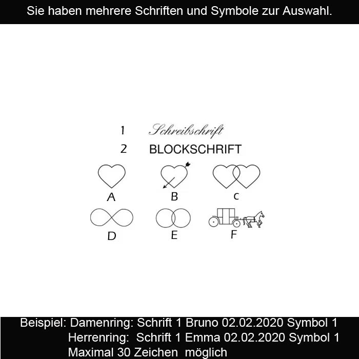 Gravurinfos für Rauschmayer Eheringe/Trauringe Gold in Stahl 4th. Bicolor 11-60069/10-60069