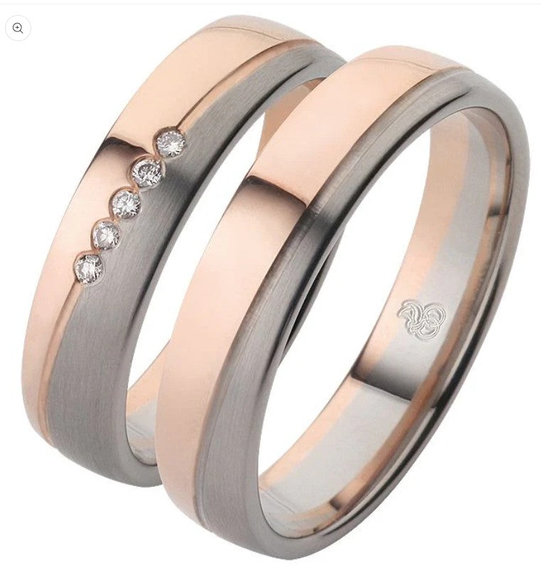 Rauschmayer Trauringe/Eheringe Palladium/Roségold 1150901-1050901