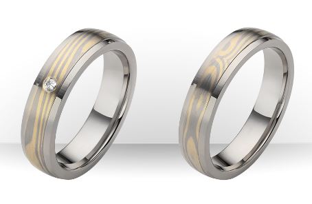 Rauschmayer Eheringe/Trauringe Manufaktur - Mokume Gane Bicolor 11-50732/10-50732