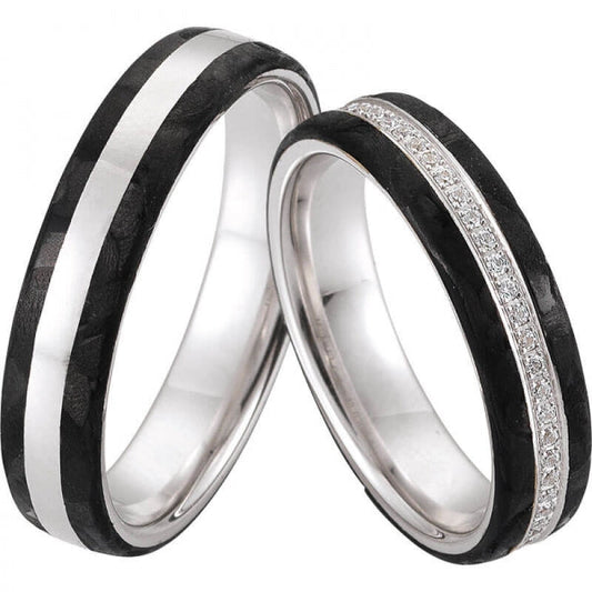 Saint Maurice Trauringe Carbon/Gold 81458-81457