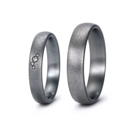 Tantal Trauringe P1 4+5 mm 4 Brill. 0.019ct.