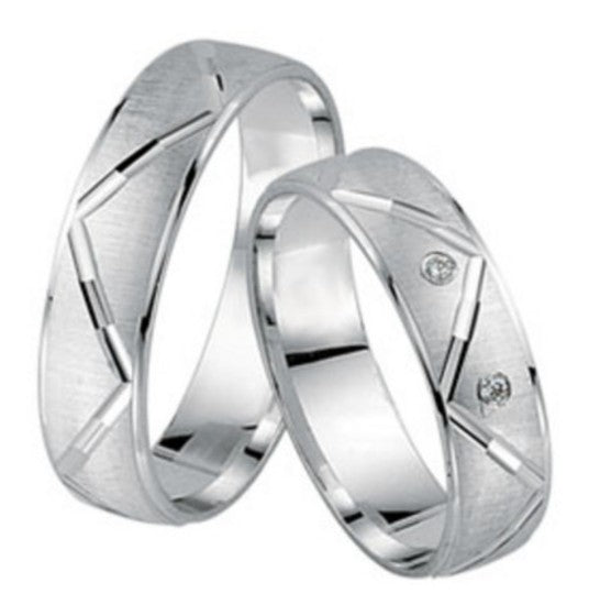 Schwarz Trauringe/Eheringe Crazy Love Weißgold SW587