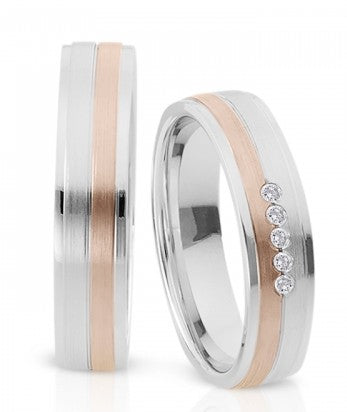 Herzog Trauringe/Eheringe Weißgold Rotgold 4173