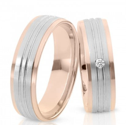 Herzog Trauringe/Eheringe Weißgold Rotgold 64