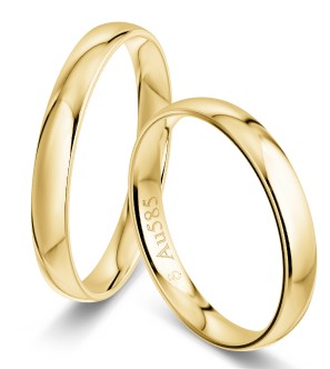 Eheringe Gelbgold Klassik 3 mm breite