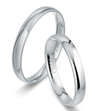 Eheringe Weißgold Klassik 3 mm breite
