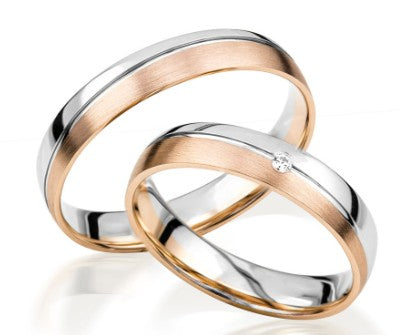 Simon & Söhne Trauringe Weißgold/Rotgold Slim Bicolor S 157