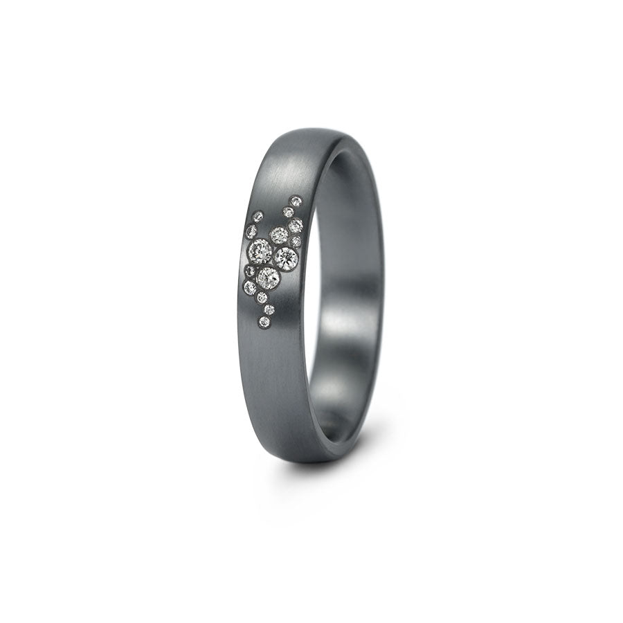 Tantal Trauringe P1 matt 4+5 mm 15 Brill. 0.076ct.