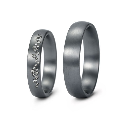 Produktbild: Tantal Eheringe 4+5 mm P1 Matt 24 Brill. 0.075ct.