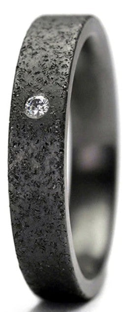 TANTALUM MAGIC Tantal Ring Sand P2 1 Brill 0.016 ct.