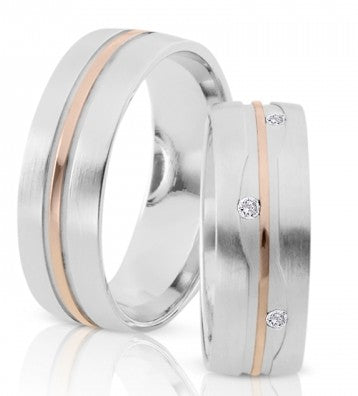 Herzog Trauringe/Eheringe Weißgold Rotgold 1067