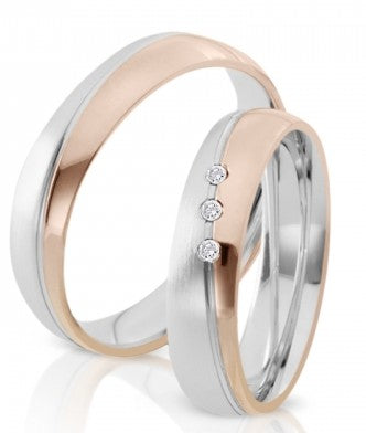 Herzog Trauringe/Eheringe Weißgold Rotgold 1308
