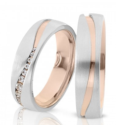 Herzog Trauringe/Eheringe Weißgold Rotgold 2282