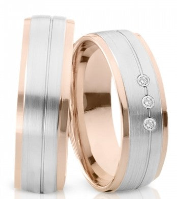 Herzog Trauringe/Eheringe Weißgold Rotgold 3924