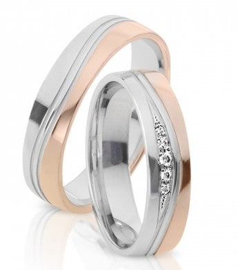 Herzog Trauringe/Eheringe Weißgold Rotgold 4019