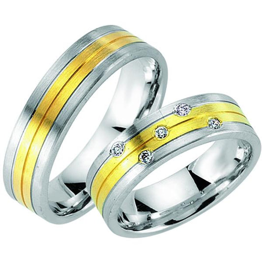 Adam und Eva Collection Gelbgold/Weißgold  Trauringe GW 8041