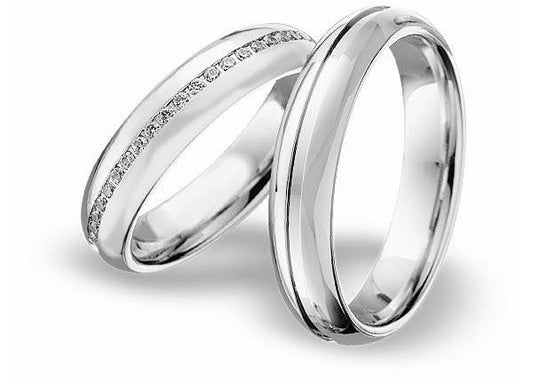 Blumer Weißgold Trauringe - 46/00149-00150