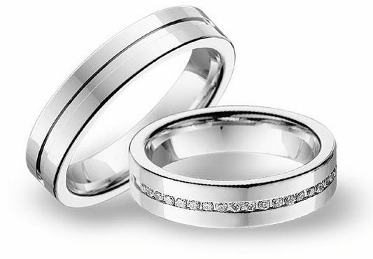 Blumer Weißgold Trauringe - 46/00161-00162