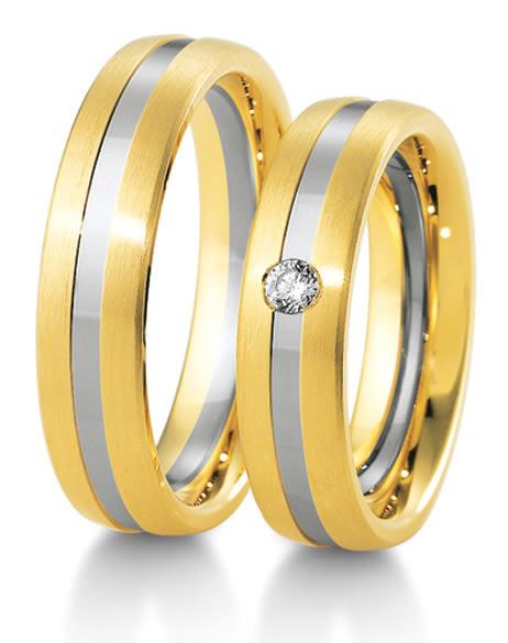 Breuning Bicolor Trauringe - 48-04153-48-04154 Weißgold/Gelbgold