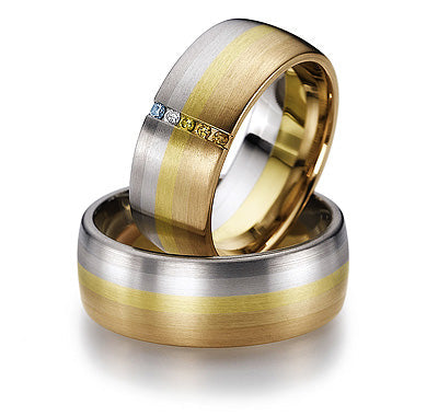 Gerstner Tricolor Trauringe 4/27230/8 - 27230/8-750 Weiß/Rot/Gelb/Roségold750/Platin950