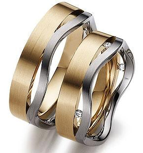 Gerstner Bicolor Trauringe Weißgold/Rotgold 4/27337/7