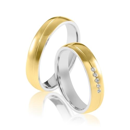 Herzog Trauringe/Eheringe Bicolor Weißgold Gelbgold 4273