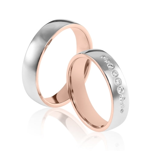 Herzog Trauringe/Eheringe Bicolor Weißgold Rotgold 4249