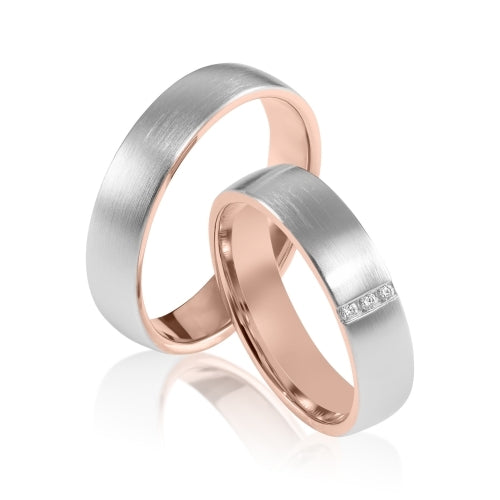 Herzog Trauringe/Eheringe Bicolor Weißgold Rotgold 4272