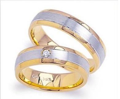 Adam & Eva Weißgold/Gelbgold Trauringe/Eheringe k531