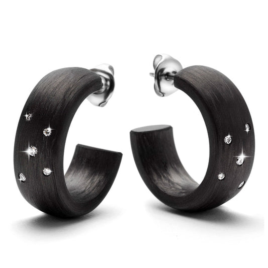 TitanFactory Ohringe, Creolen aus Carbon 29092/002/013/N000