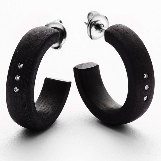 Produktbild: TitanFactory Ohringe, Creolen aus Carbon 29091/002/006/N000