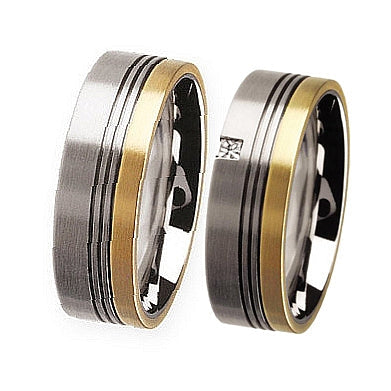 Ernstes Design Eheringe R76-R77 Stahl/750er Gold