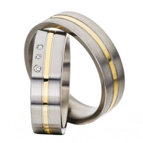 Produktbild: Rauschmayer Eheringe/Trauringe Gold in Stahl 1st. Bicolor 11-60021/10-60021