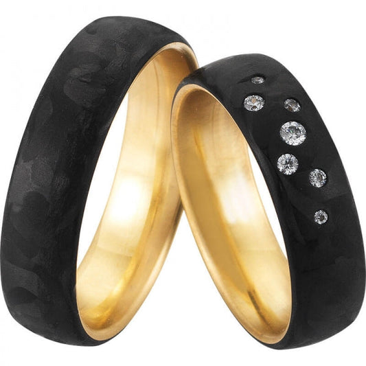 Saint Maurice Trauringe Carbon/Gold 81452-81451