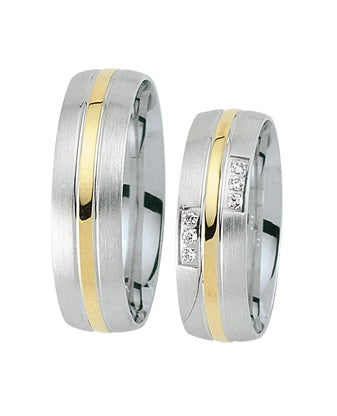 Schwarz Eheringe/Trauringe True Love Bicolor SW 314