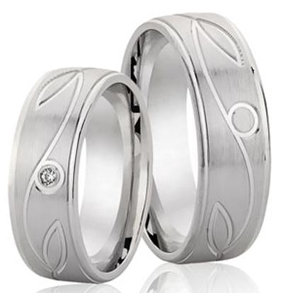 Schwarz Trauringe/Eheringe Weißgold SW 269