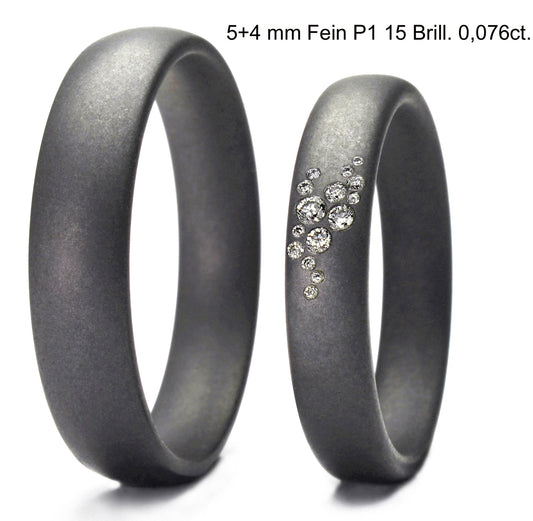Produktbild: Tantalum Magic Trauringe/Eheringe Tantal Fein-Matt P1 15x 0,076ct.