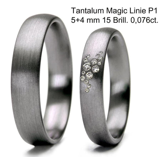 Tantalum Magic Eheringe Tantal Linie P1 15 Brill. 0,076ct.