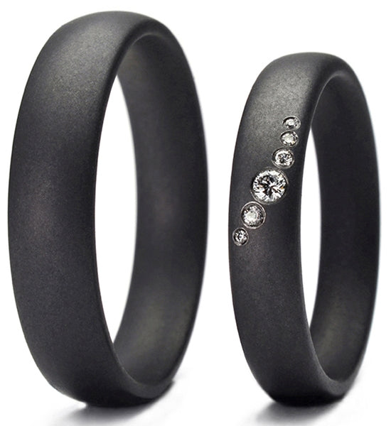 Produktbild: Tantalum Magic Tantal Eheringe P1 MATT 6 Brill. 0.0328ct.
